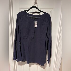 NWT Lane Bryant  Navy Clip Dot Blouse size 22